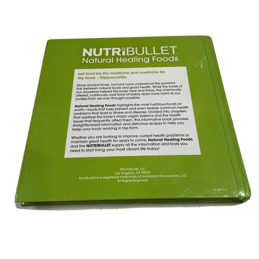 NUTRIBULLET NATURAL HEALING FOODS 210pg hard book Healthy Eating‎ with Recipes